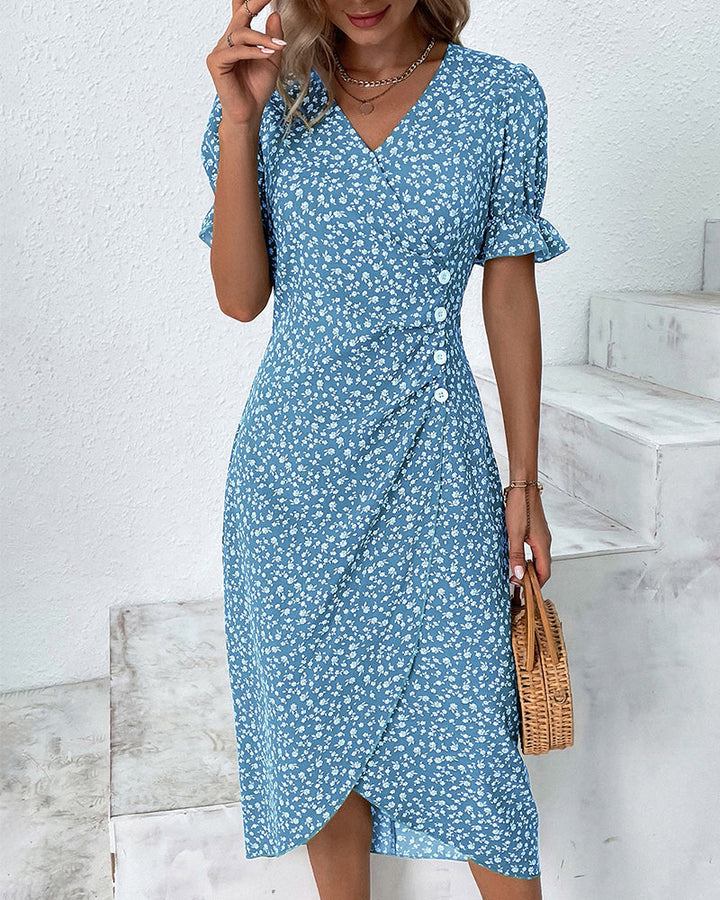 Sophie | Short-Sleeve Floral Print Dress