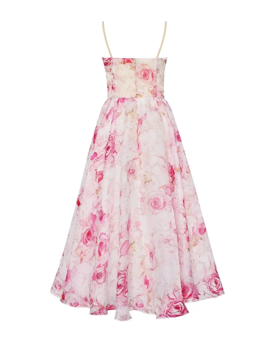 Emilia-Elegant Printed Strapless Dress