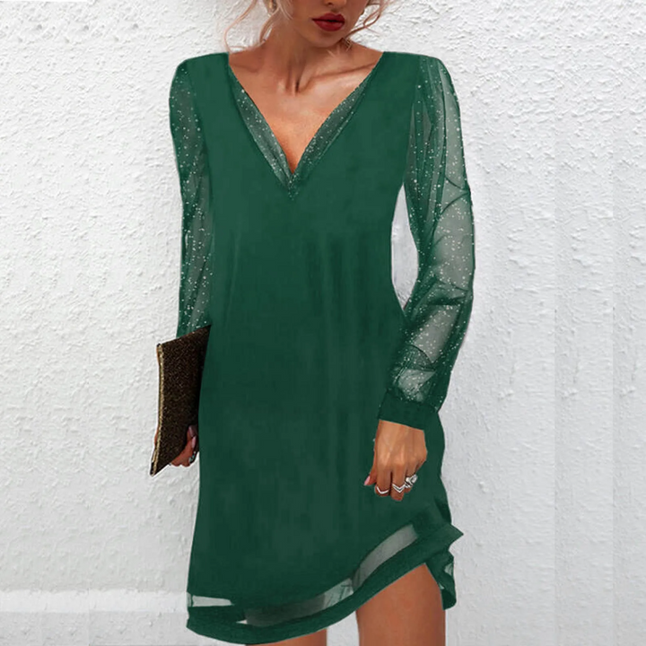 Cosima™ | Glamorous Sheer Sleeve Party Dress