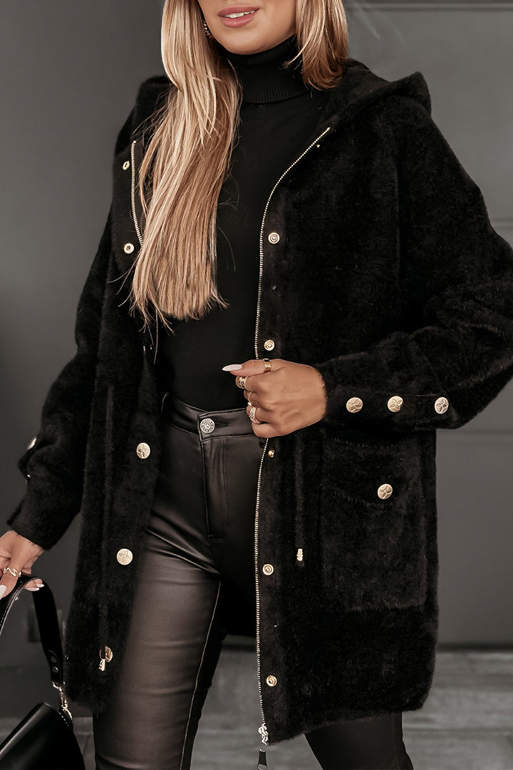 Sophia/ Casual Hooded Fur Coat