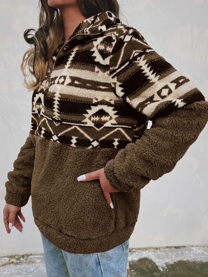 Aubriella™ | Cozy Aztec Fleece Sweatshirt