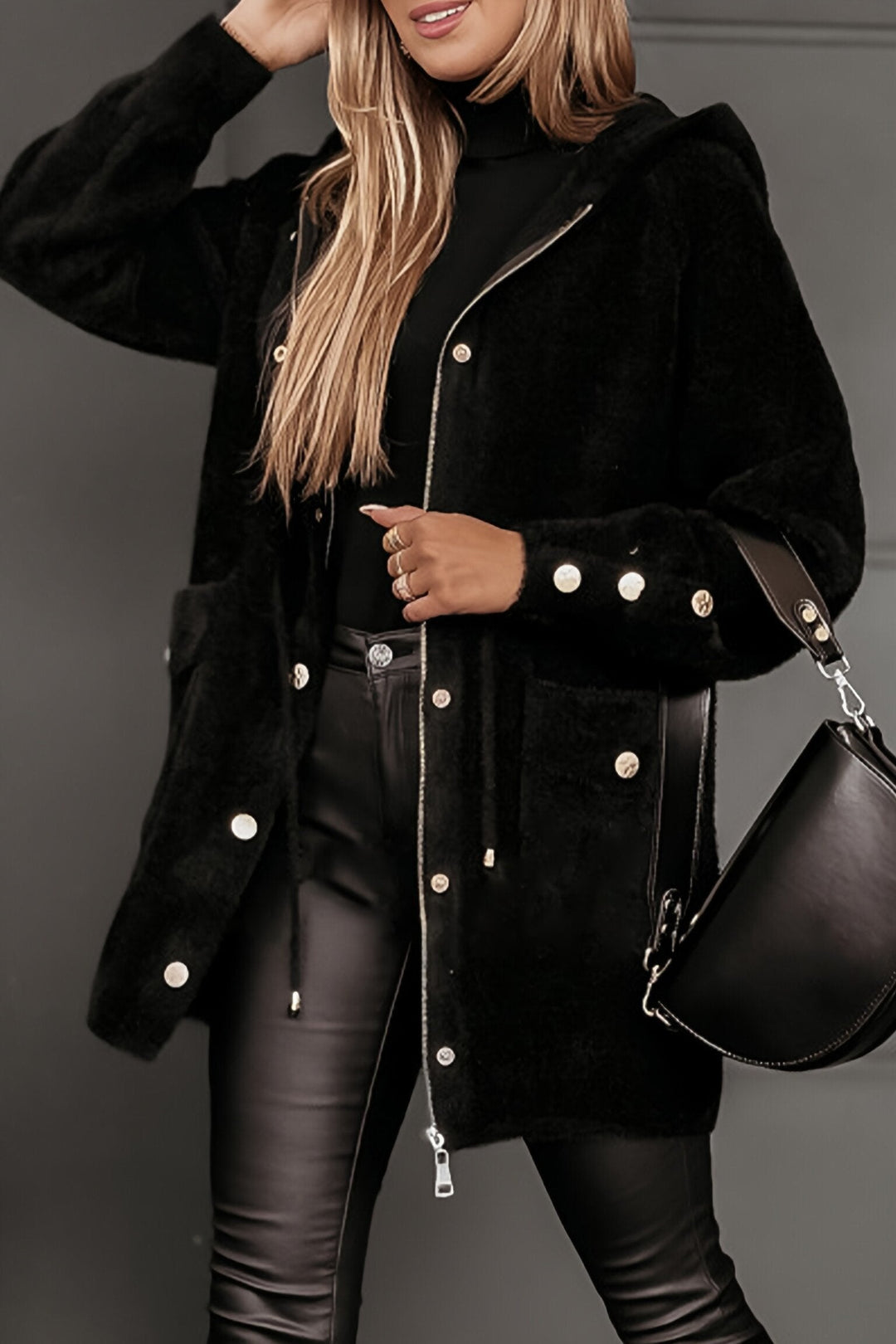 Sophia/ Casual Hooded Fur Coat