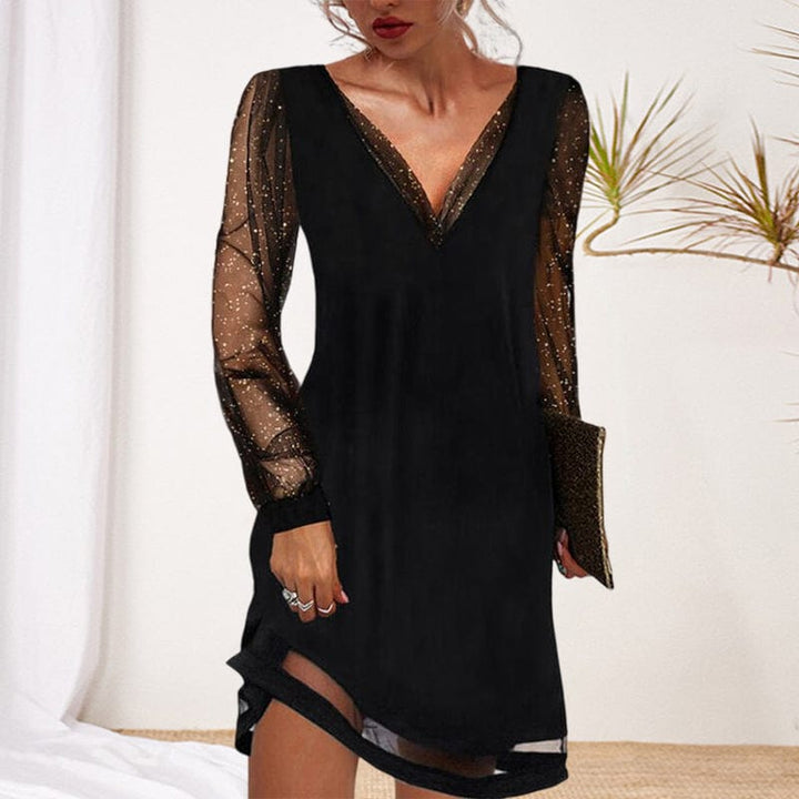 Cosima™ | Glamorous Sheer Sleeve Party Dress