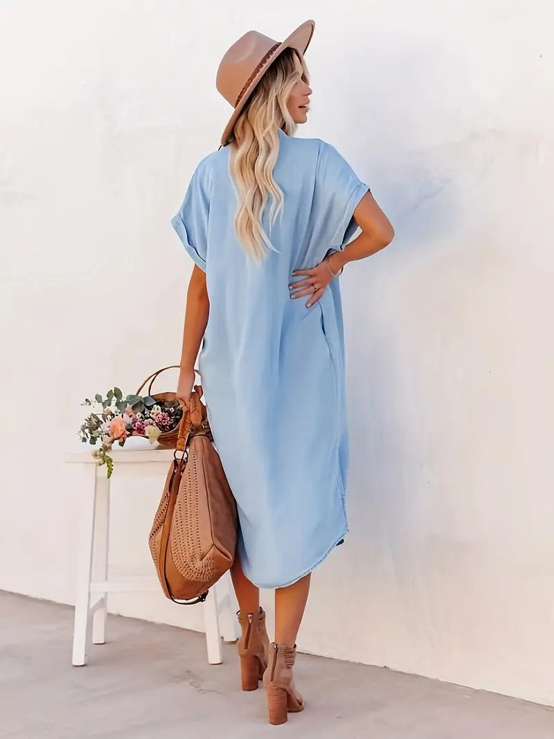 Samira-Shirt dress with fixed pockets