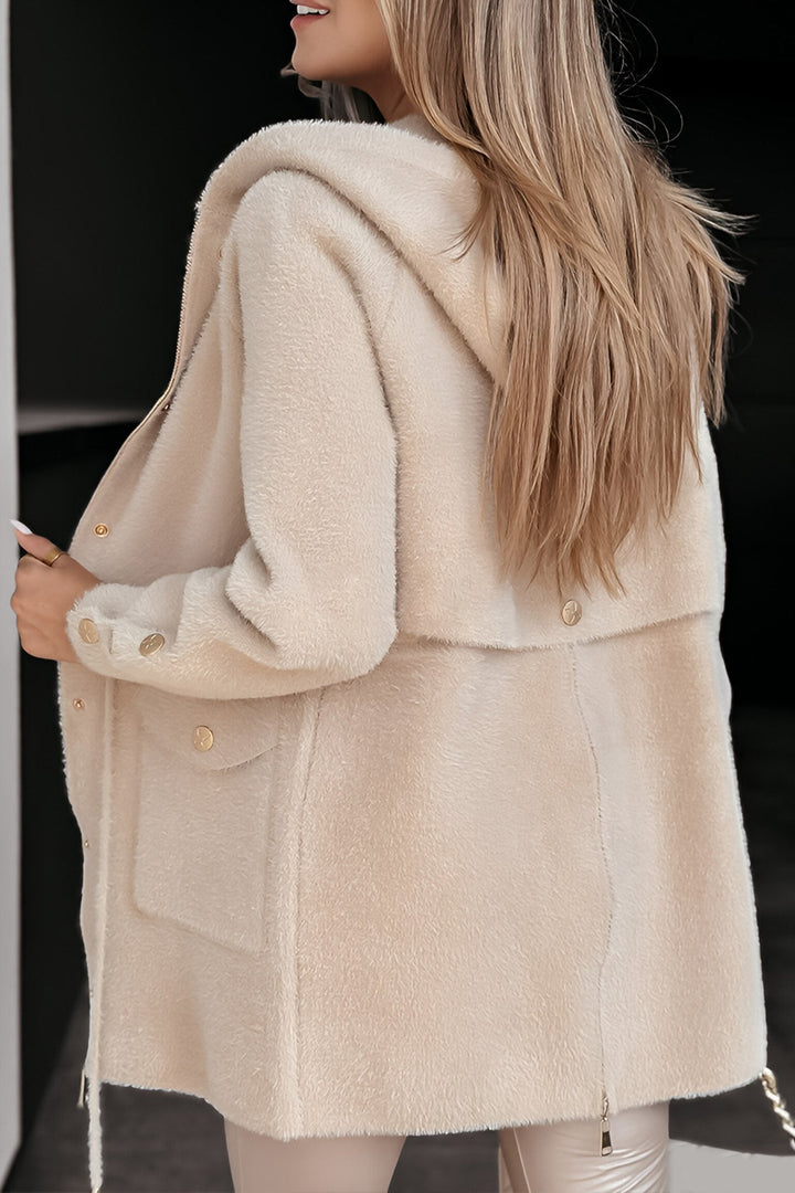 Sophia/ Casual Hooded Fur Coat