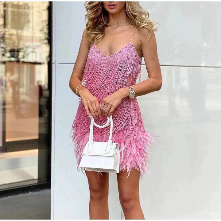 Viviana™ | Glam Fringe Cocktail Dress