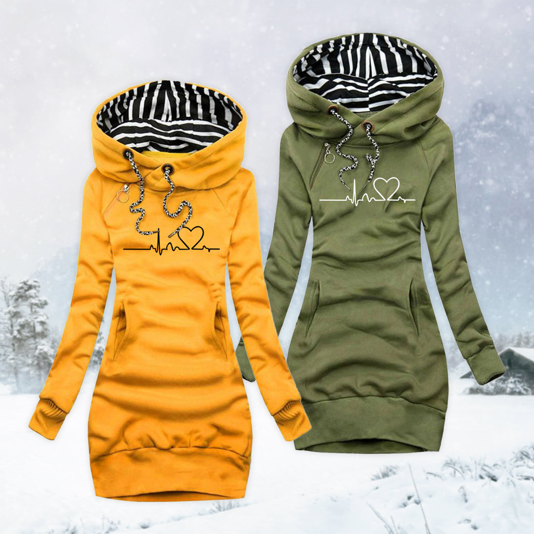 Amber™ | Cozy Heartbeat Hoodie Dress