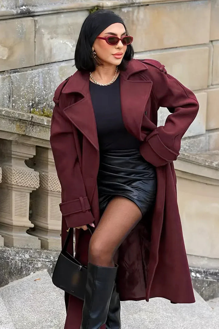 Clara™ | Elegant Classy Burgundy Coat