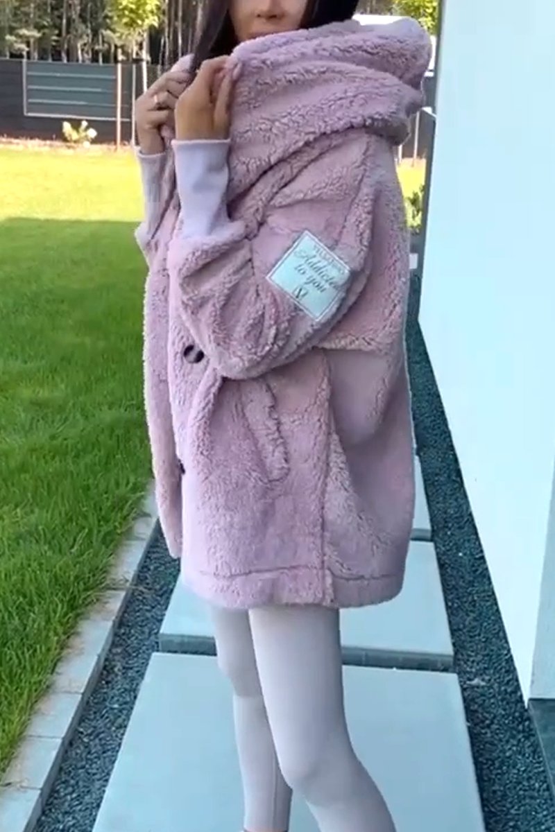 Clara/ Soft Hooded Plush Jacket