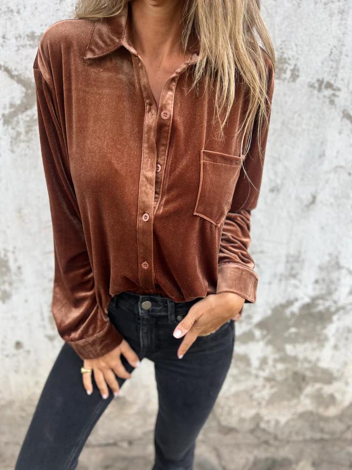 Sophia™ | Luxurious Velvet Shirt