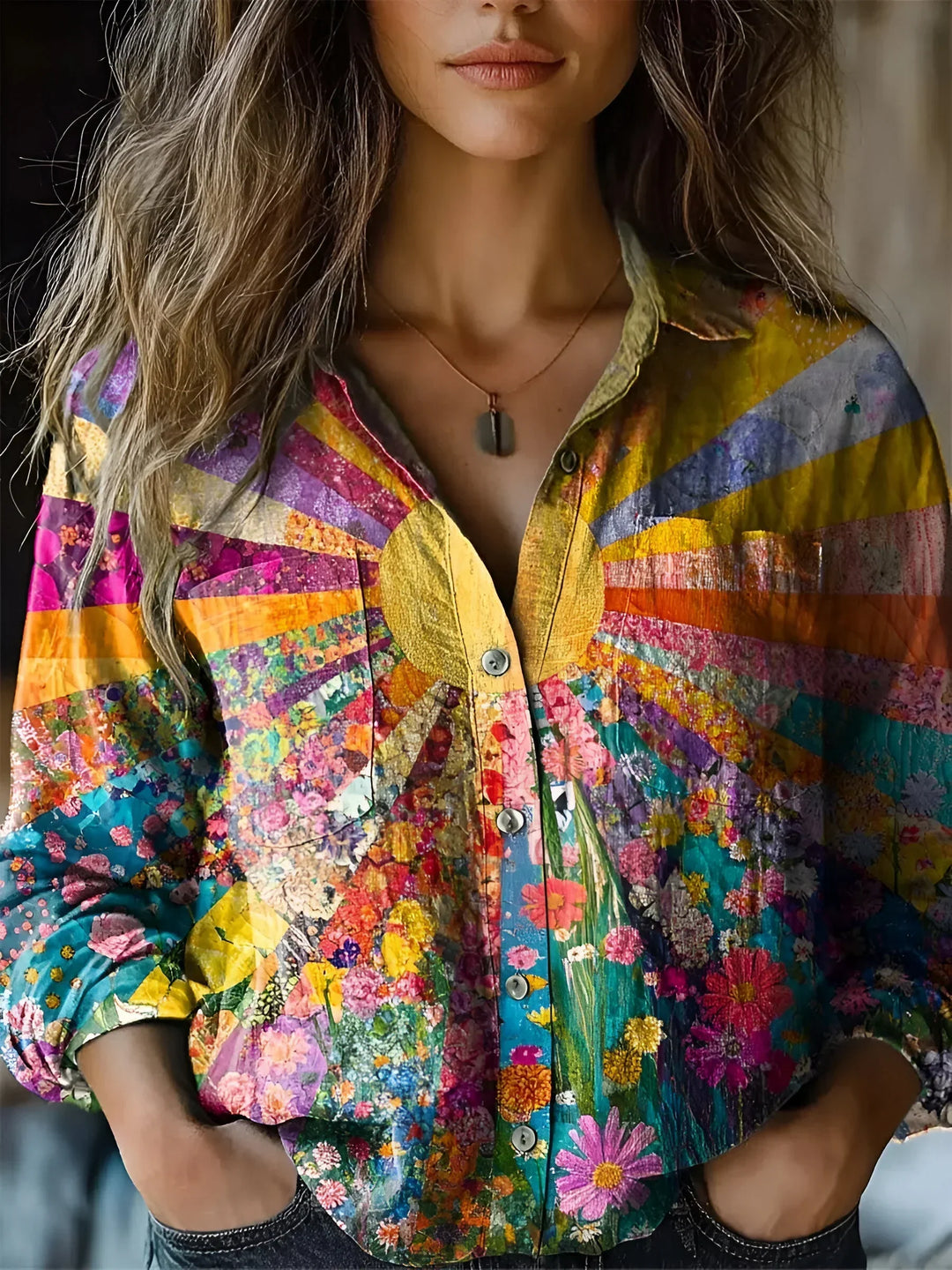 CHAR™ | Blouse Inspirée par le Tournesol